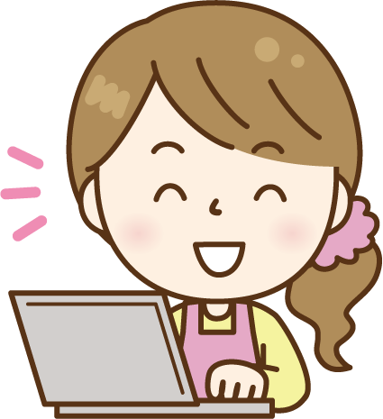 PCで笑顔イメージ